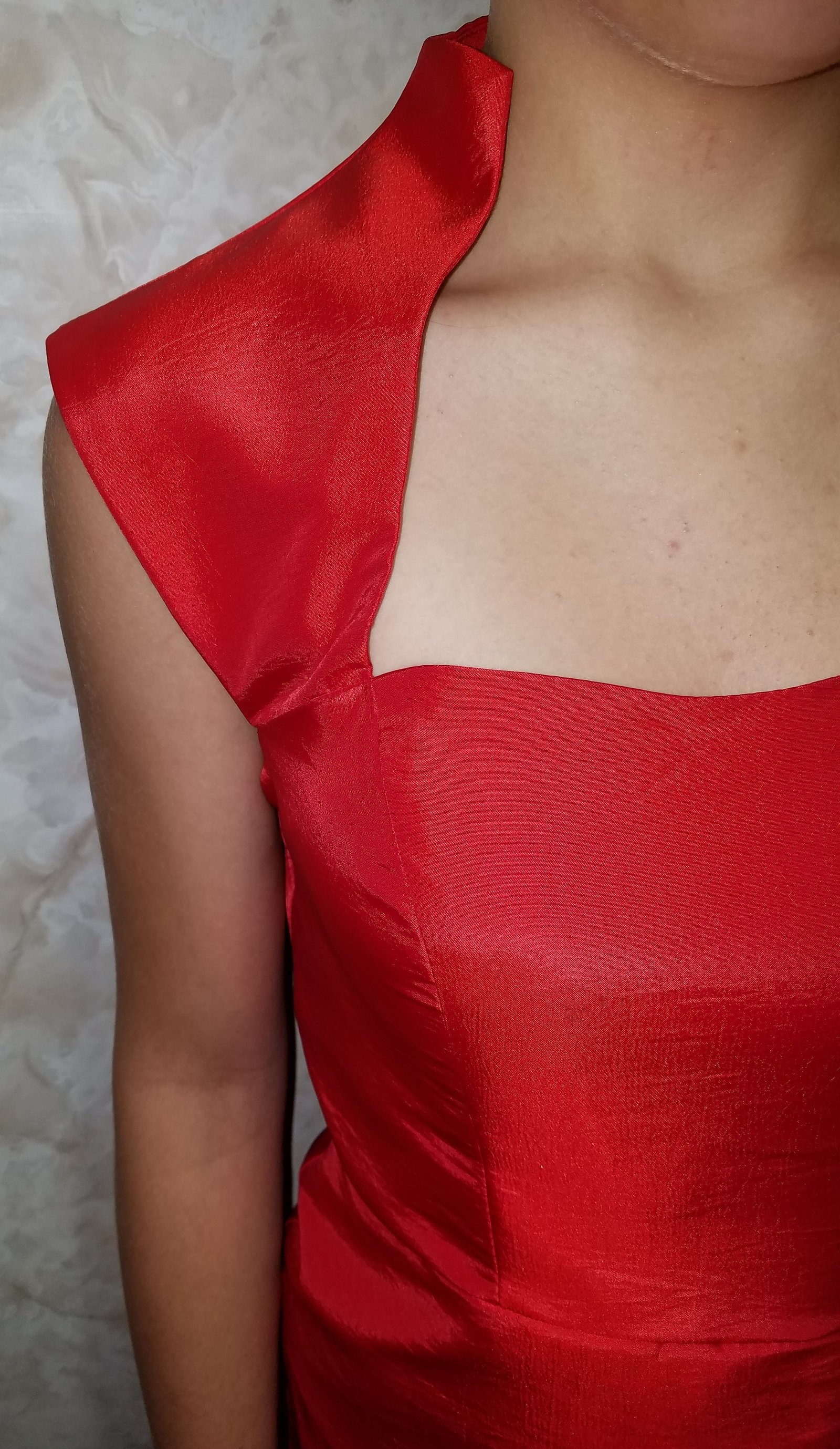 hot red bridesmaid dress